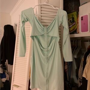 Princess Polly Green Off the Shoulder Bodycon Dress